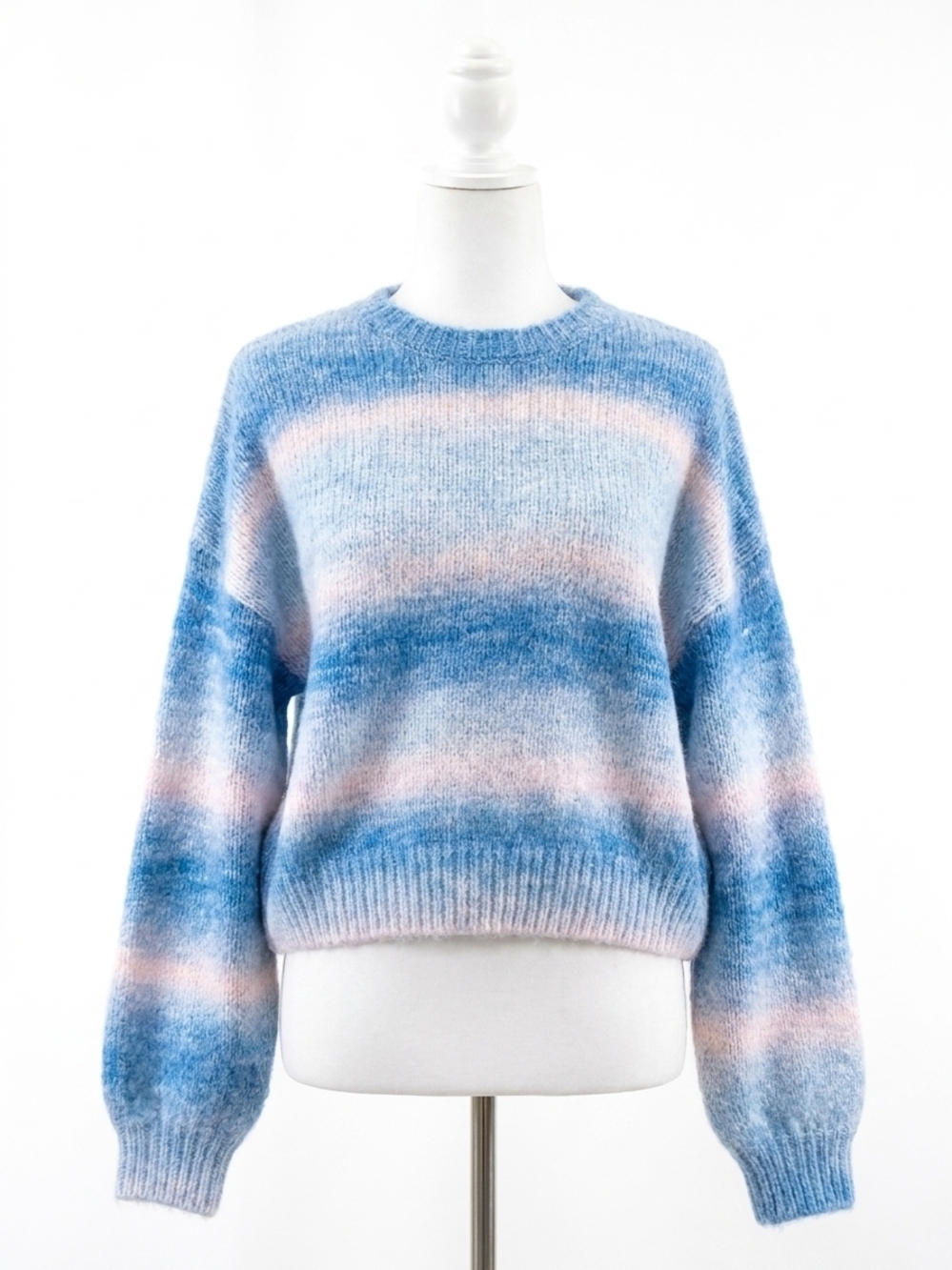 NEW BLU PEPPER ombre bubble sleeve sweater in blue